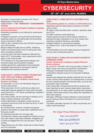 Cyber security master class 2018 | PDF