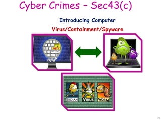 Cyber Crimes – Sec43(c)
Introducing Computer
Virus/Containment/Spyware
70
 