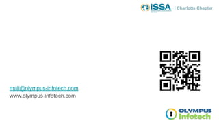 | Charlotte Chapter
mali@olympus-infotech.com
www.olympus-infotech.com
 