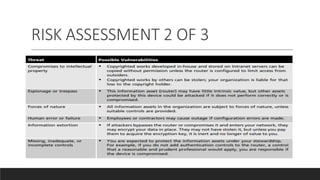 RISK ASSESSMENT 2 OF 3
 