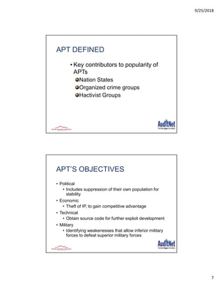 Cyber security series advanced persistent threats | PDF