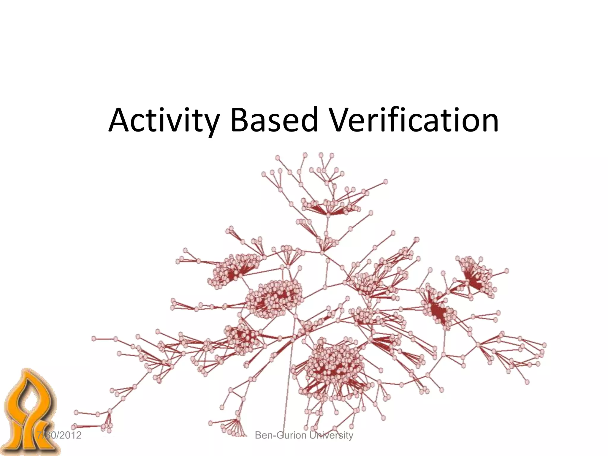 Activity Based Verification




7/30/2012             Ben-Gurion University
 