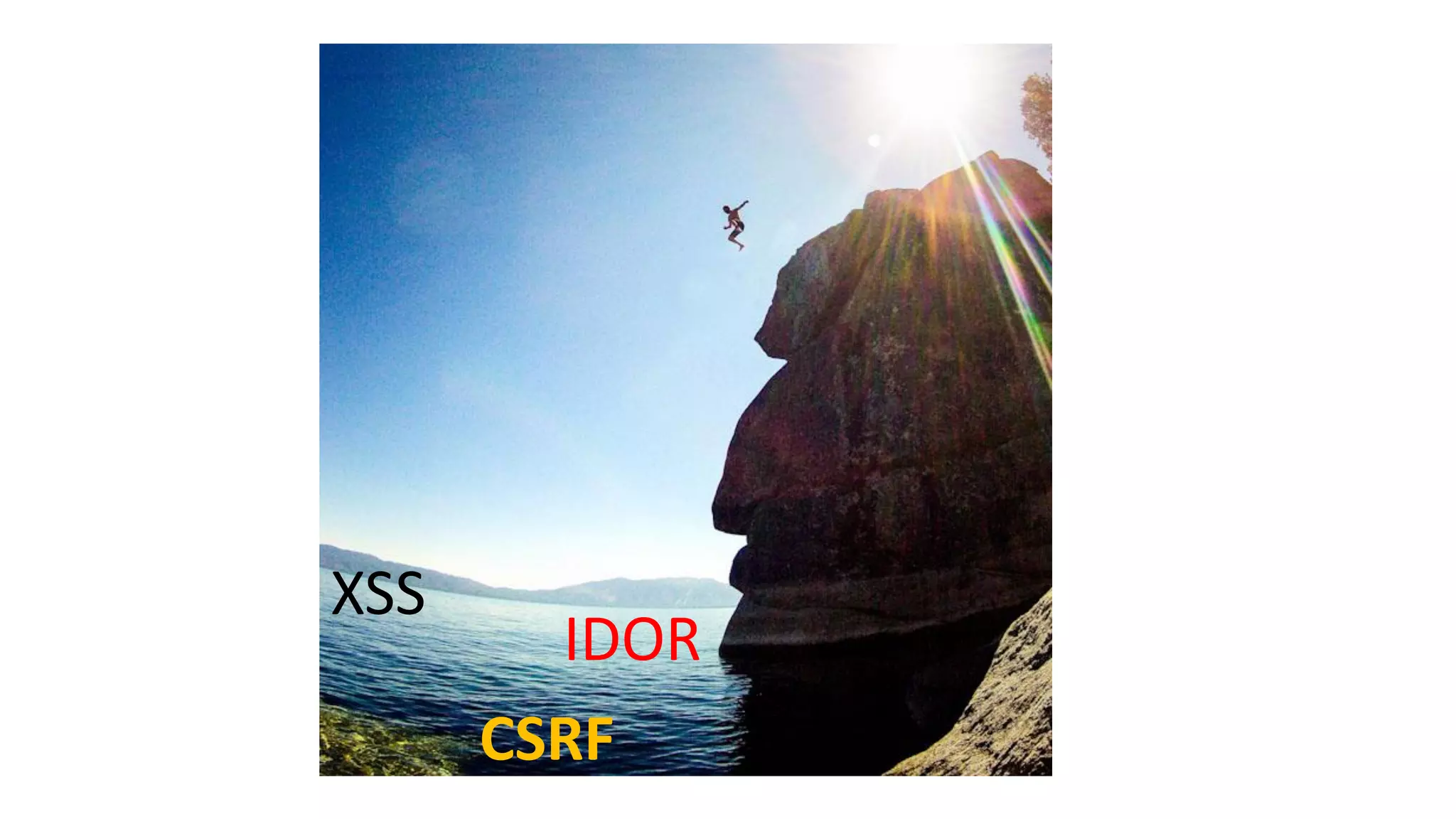 XSS
CSRF
IDOR
 