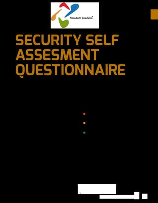 SECURITY SELF
ASSESMENT
qUESTIONNAIRE
The following section presents a simple checklist
as a tool for top management to help guide their
internal review of their company’s cyber resilience
capabilities and to enable them to ask the right
questions to the teams involved in these initiatives.
The questions asked in the tool can help them
to identify speciic strengths and weaknesses –
and paths to improvement within their respective
company.

For each of the questions below, companies should
choose from the provided options the one that is
best relecting the current practices of the company.
Each of the options has been given a bullet colour,
where:
■ This is the least desirable response; Improvement
should clearly be considered.
■ Additional improvement is possible to better
protect the company.

At the same time, this self assessment questionnaire
can be used as a checklist by companies that are
just beginning in their information security initiatives,
and want to use the questions and answers as a
basis for planning their cyber resilience capabilities.

■ This answer is the best relection of resilience
against cyber threats.
Further, the presence of a more speciﬁc checklist
under each question will help you to identify and
document the status of a set of basic information
security controls for your company.
Companies can use the referenced principles and
actions in the two previous chapters as guidance
for improving their resilience related to each of the
speciic questions.

1

BELGIAN CYBER SECURITY GUIDE |

35

 