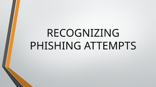 RECOGNIZING
PHISHING ATTEMPTS
 