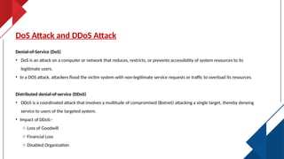 Security Risks Dos Cybersecurity and digital Security fundamentals for students | PPTX