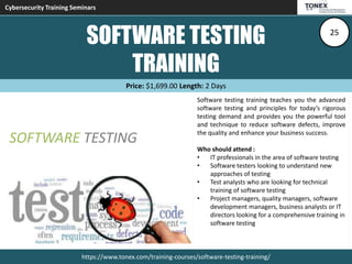 Cybersecurity Training Seminars, 44 Courses : Tonex Training | PPTX