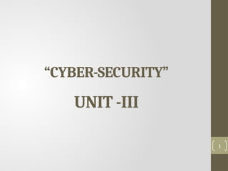 Cyber Security UNIT-3.pptx computer science | PPTX