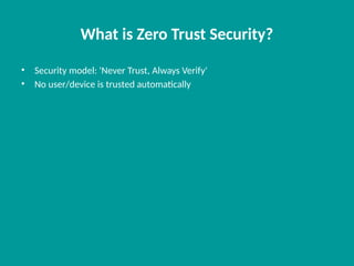 Comprehensive Overview of Cybersecurity and Zero Trust Security ...