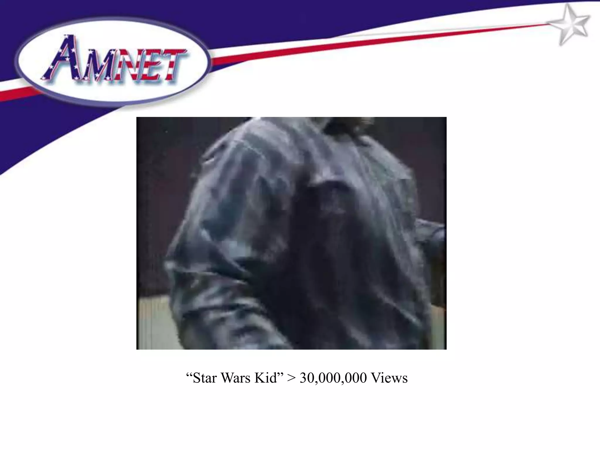 “Star Wars Kid” > 30,000,000 Views
 