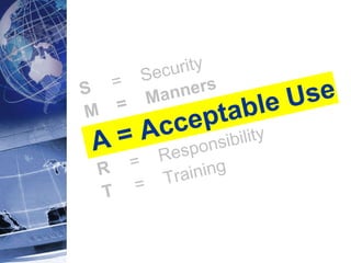 S     =  Security M   =  Manners A = Acceptable Use R     =  Responsibility T     =  Training 