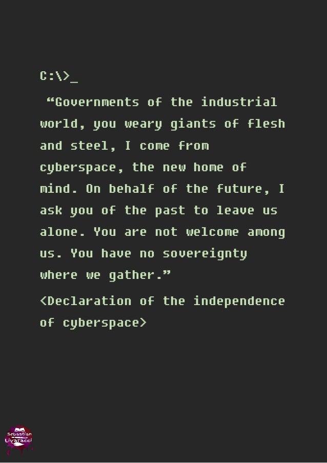 Declaration of the Independence of Cyberspace Poster