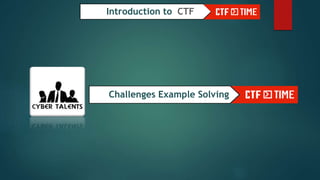 مقدمة في مسابقة إلتقاط الأعلام CTF | PPTX