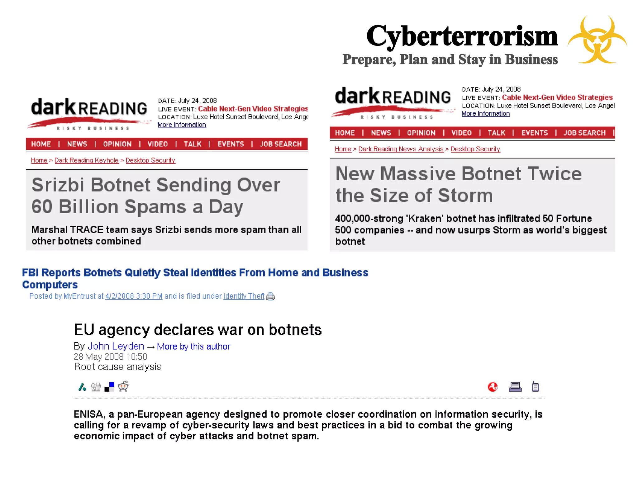 CyberTerrorism - A case study for Emergency Management