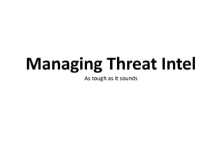 Cyber threat Intelligence and Incident Response by:-Sandeep Singh