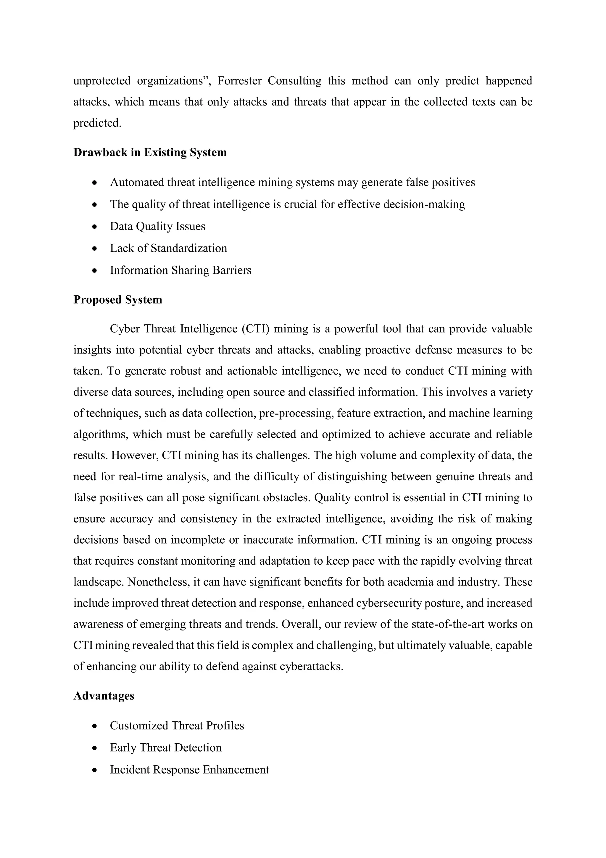 CYBER THREAT INTELLIGENCE MINING FOR PROACTIVE CYBERSECURITY DEFENSE | DOCX