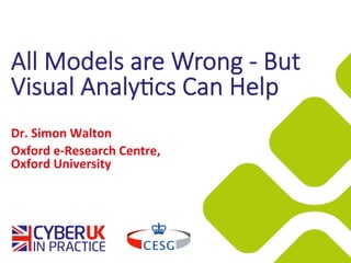 All Models are Wrong - But
Visual Analy5cs Can Help
Dr.	Simon	Walton	
Oxford	e-Research	Centre,	
Oxford	University	
 