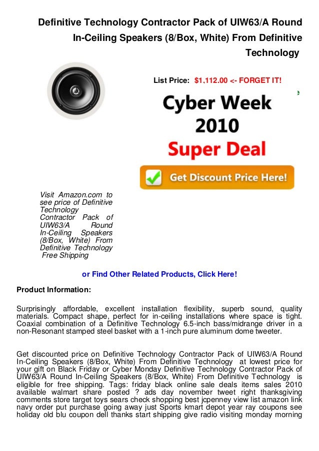 Cyber Week Deals Definitive Technology Contractor Pack Of Uiw63 A
