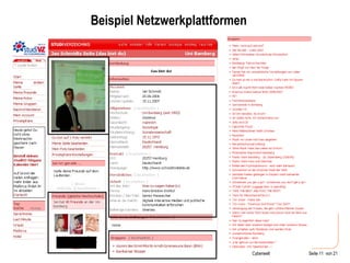Beispiel Netzwerkplattformen 