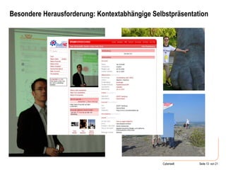 Besondere Herausforderung: Kontextabhängige Selbstpräsentation 