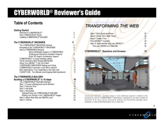 CYBERWORLD Reviewer's Guide
