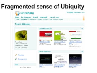 Fragmented  sense of  Ubiquity 