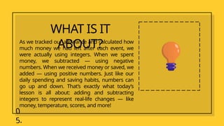 Mastering Addition and Subtraction of Integers with Real-Life Examples ...