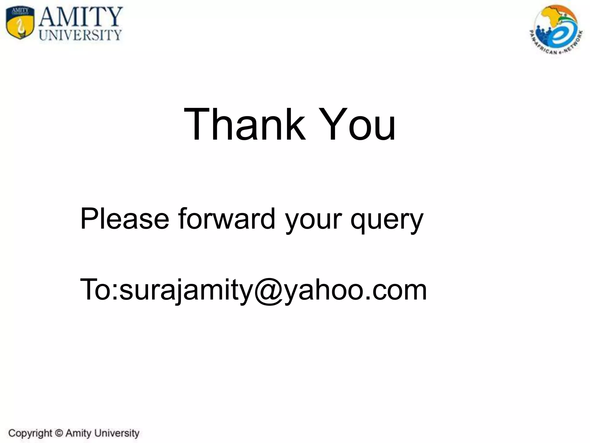 Thank You
Please forward your query
To:surajamity@yahoo.com
 