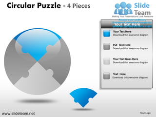Cycle circular round jigsaw maze piece puzzle 4 pieces powerpoint ppt ...