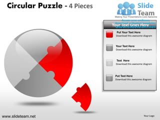 Cycle circular round jigsaw maze piece puzzle 4 pieces powerpoint ppt ...