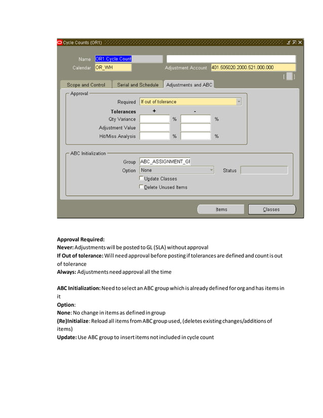 Cycle count in Oracle | DOCX