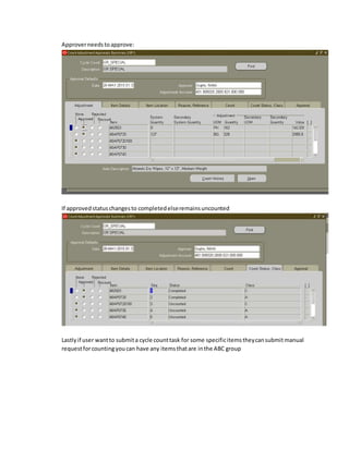 Cycle count in Oracle | DOCX