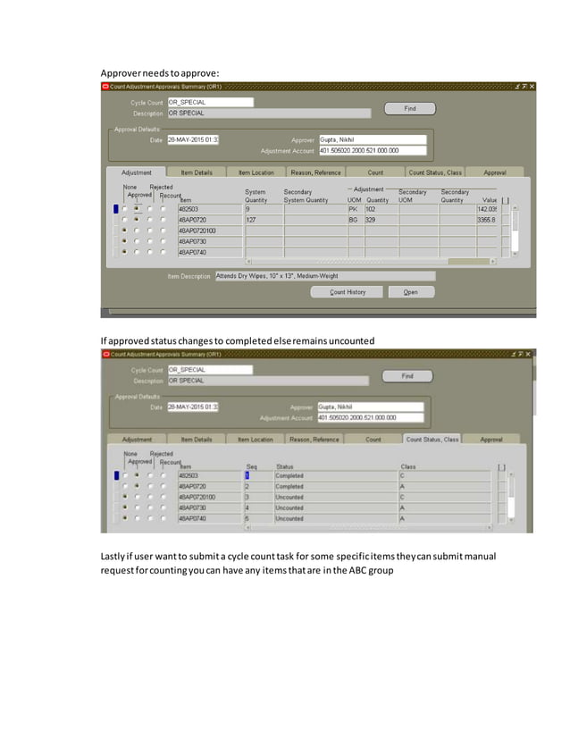 Cycle count in Oracle | DOCX