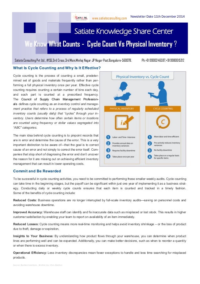 Cycle count vs physical inventory & Indian 2 Wheeler 