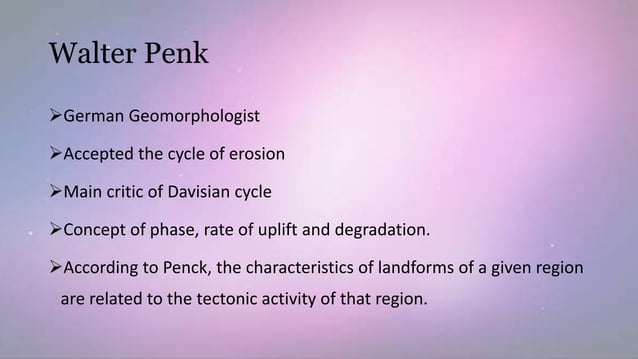 Cycle of erosion, davis and penk | PPTX