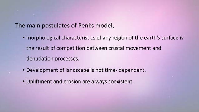 Cycle of erosion, davis and penk | PPTX