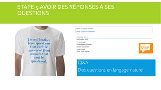 ETAPE 5.AVOIR DES RÉPONSES À SES
QUESTIONS

Q&A
Des questions en langage naturel

 