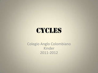 Cycles
Colegio Anglo Colombiano
          Kinder
        2011-2012
 