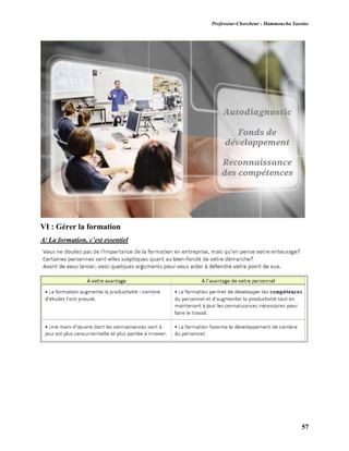 Professeur-Chercheur : Hammoucha Yassine
57
VI : Gérer la formation
A/ La formation, c’est essentiel
 