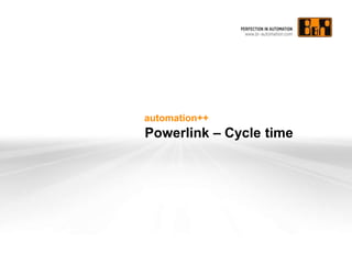 automation++
Powerlink – Cycle time
 