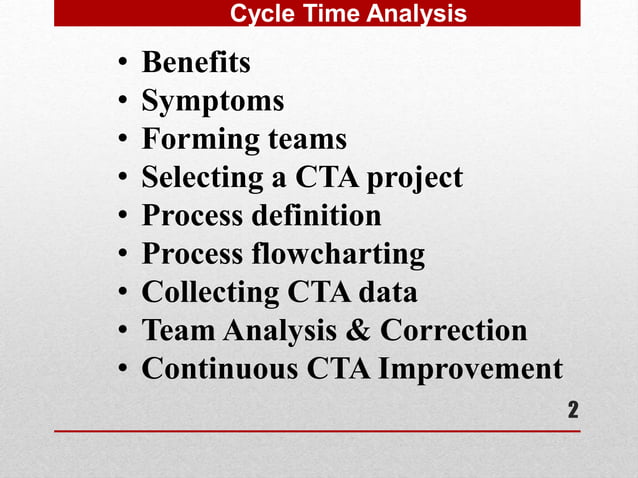 Cycle time analysis | PPT