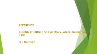 CYCLIC CODES of information theory and coding | PPTX
