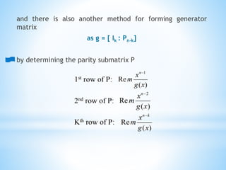 Cyclic code systematic | PPTX