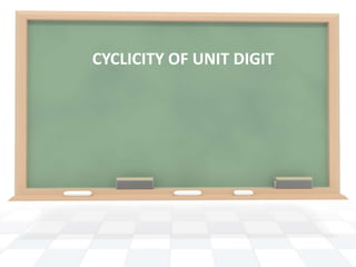 CYCLICITY OF UNIT DIGIT
 