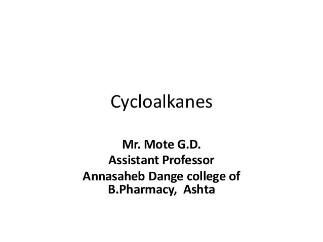 Chemistry Of Cycloalkanes