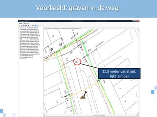 Voorbeeld: graven in de weg




                     12,3 meter vanaf put,
                          lijkt simpel
 