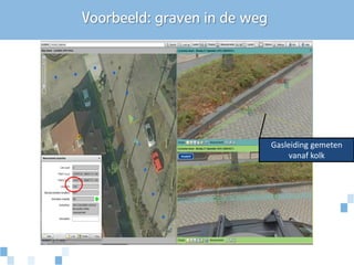 Voorbeeld: graven in de weg




                              Gasleiding gemeten
                                   vanaf kolk
 