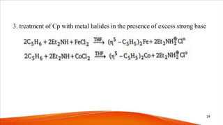 3. treatment of Cp with metal halides in the presence of excess strong base
24
 