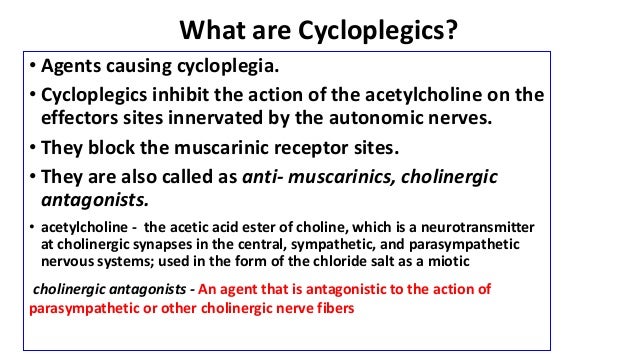 Cycloplegic agents & cyclorefraction