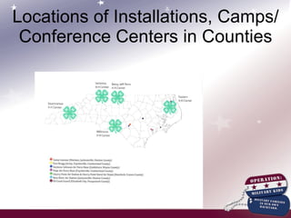 Locations of Installations, Camps/Conference Centers in Counties 